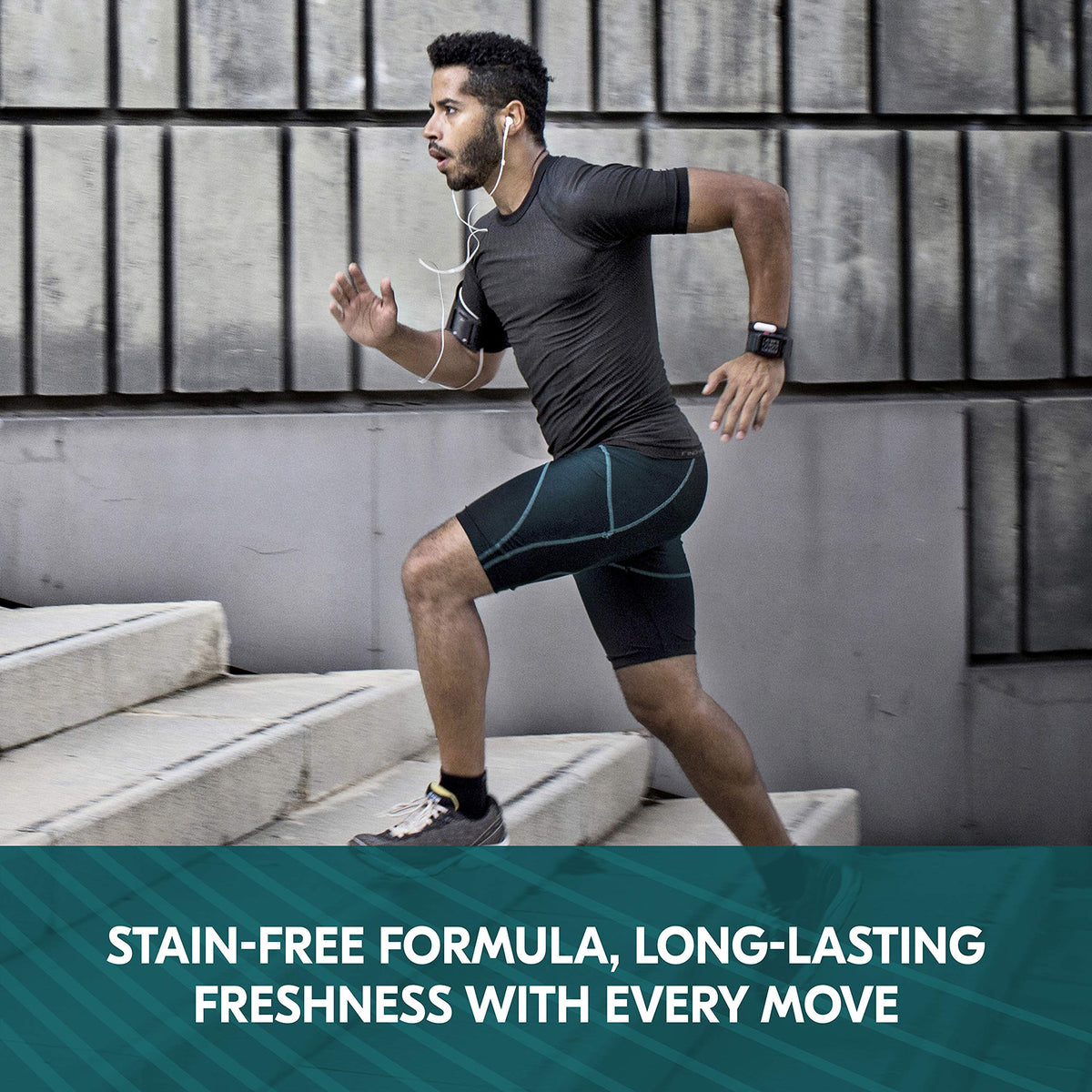 Degree Men Cool Rush stick used during workouts for 48-hour protection.