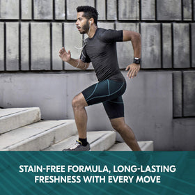 Degree Men Cool Rush stick used during workouts for 48-hour protection.