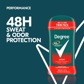 Degree Men Sport antiperspirant twist-glide action ready for daily use and workouts