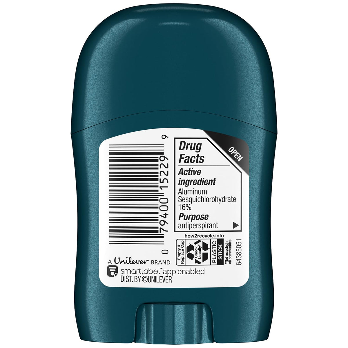 Degree Men Cool Rush mini deodorant stick close-up for portability