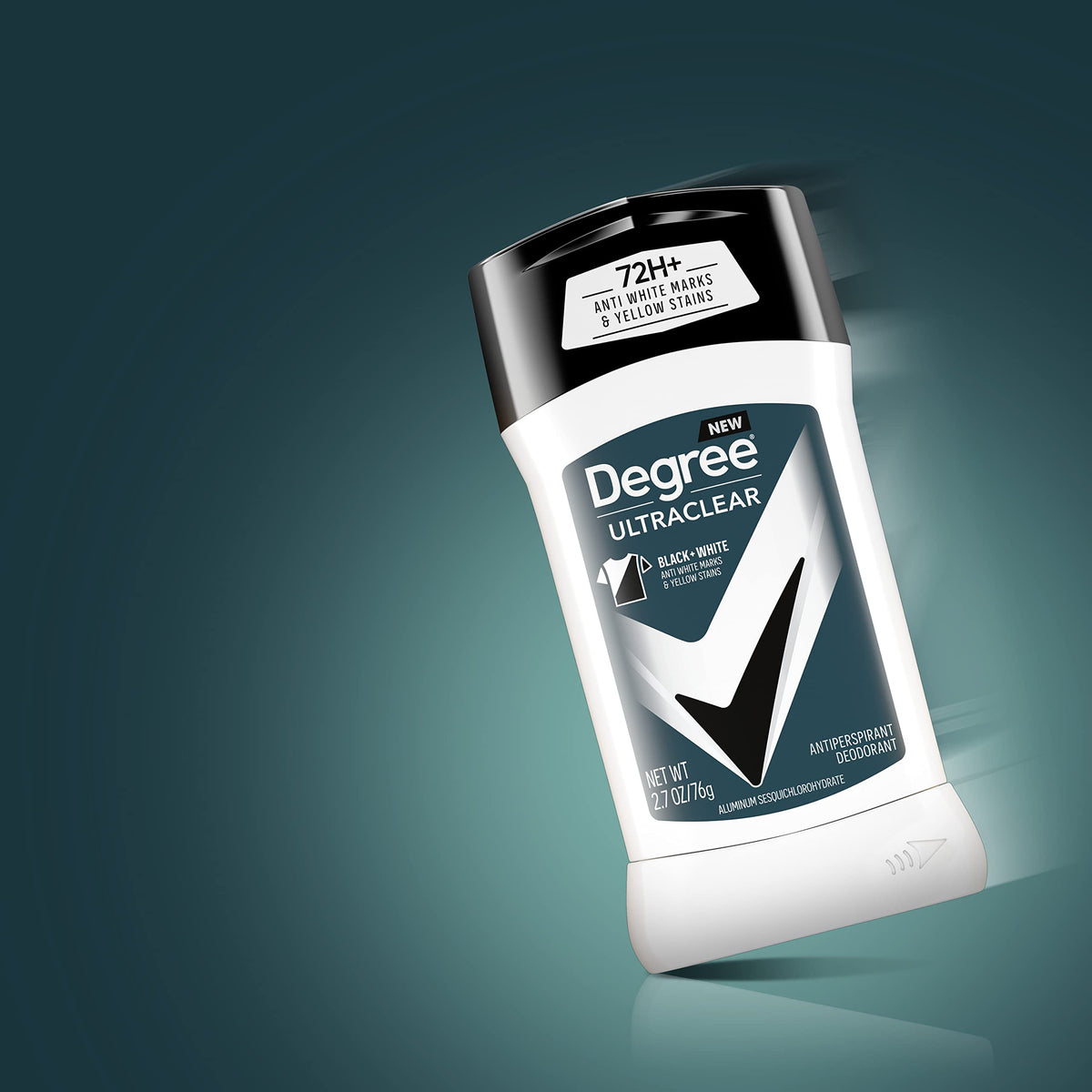 No yellow stains on white fabrics with Degree UltraClear protection