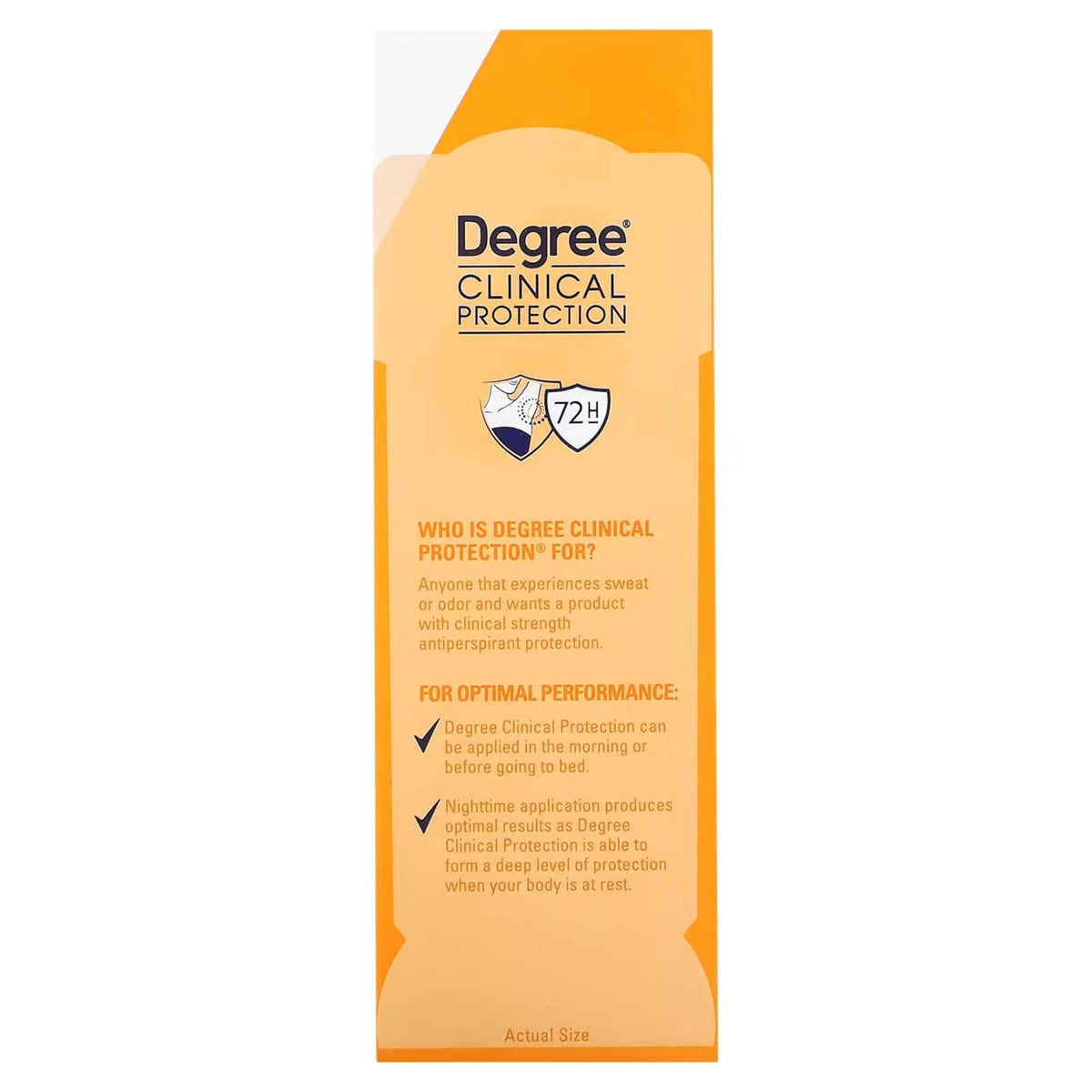 Degree Solid twist-up stick provides precise, mess-free application.