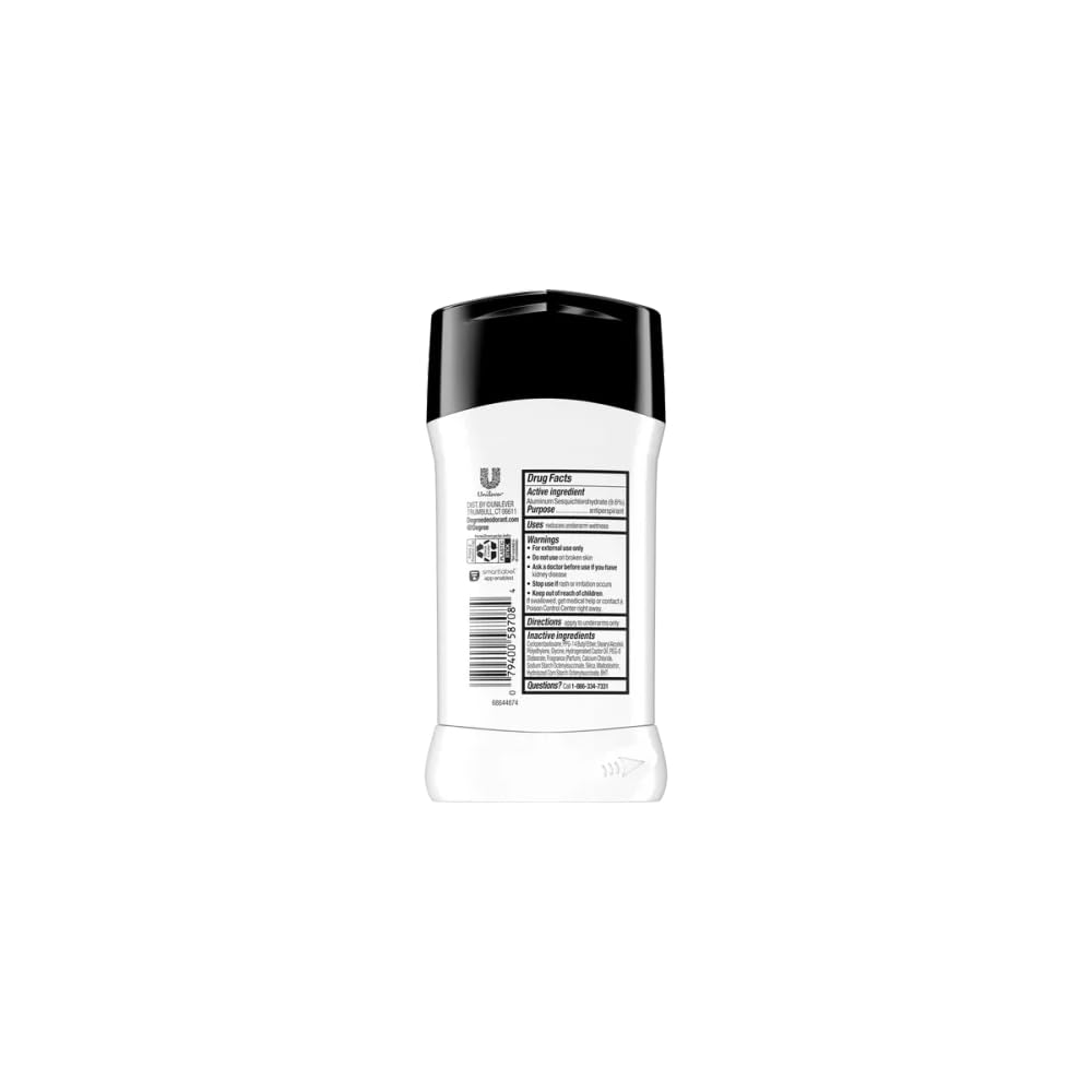 Close-up of Degree Ultra Clear Black+White antiperspirant stick applying invisible protection