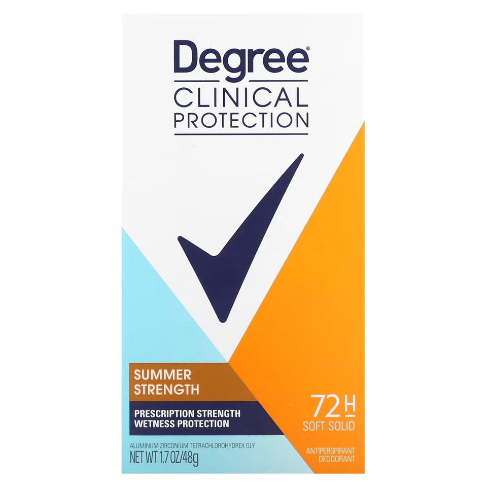 Degree Women's Clinical Protection Summer Strength 1.7 oz stick for on-the-go protection.