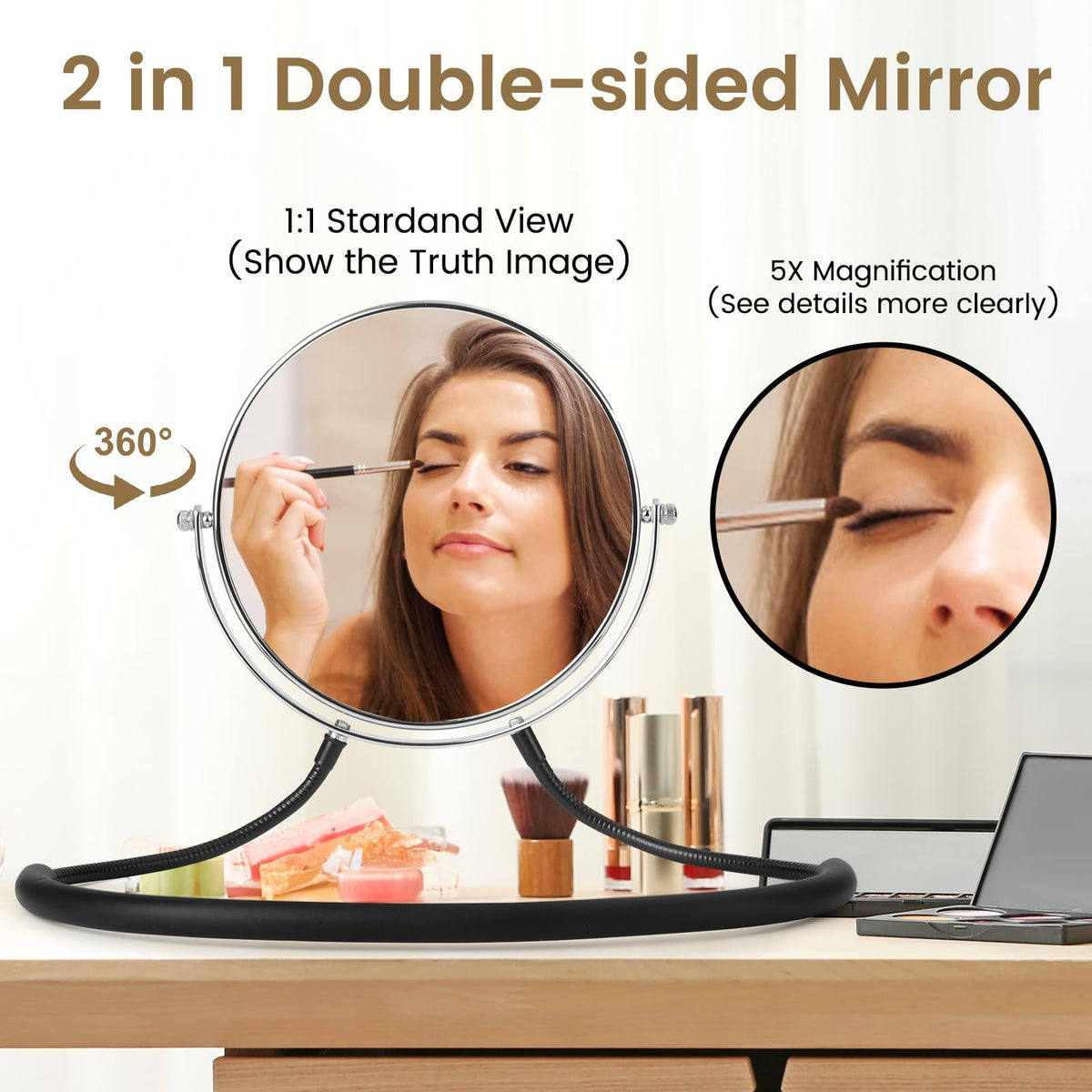 Deikoliuna 360-degree swivel enables flexible angles for complete viewing.