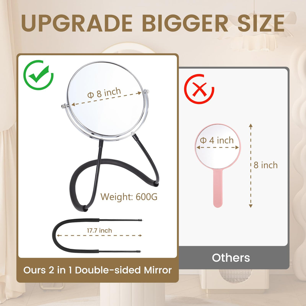 Deikoliuna neckband handsfree usage offers comfortable, secure wear while grooming or applying makeup.