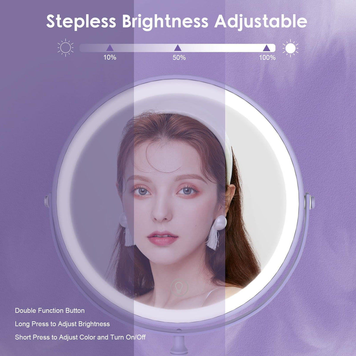DEIOVWXS makeup mirror rotates 360 degrees for flexible angles