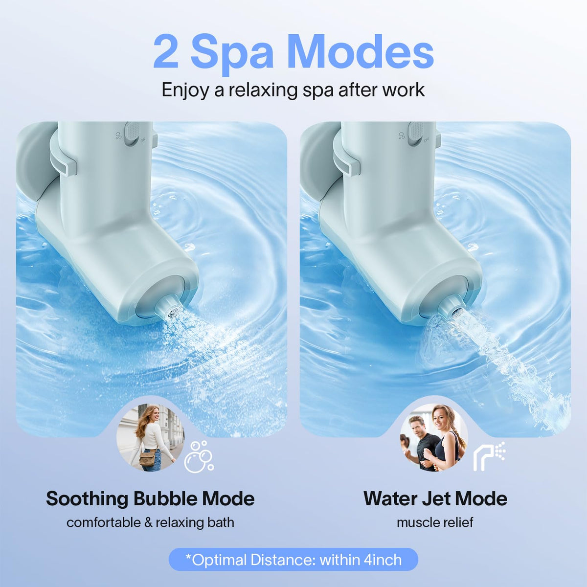DEJUNPIOOL cordless spa in tub, ready for portable use and travel.