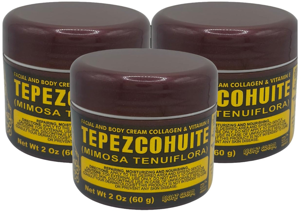 Del Indio Papago Tepezcohuite Night Cream jar close-up for radiant overnight hydration.