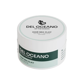 Del Océano Hair Sea Clay jar for nourished, strong hold styling.