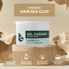 Del Océano Hair Sea Clay provides strong hold without grease.