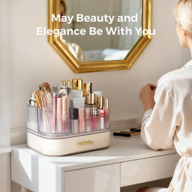 Delamu bathroom counter organizer doubles as storage for toiletries and tools