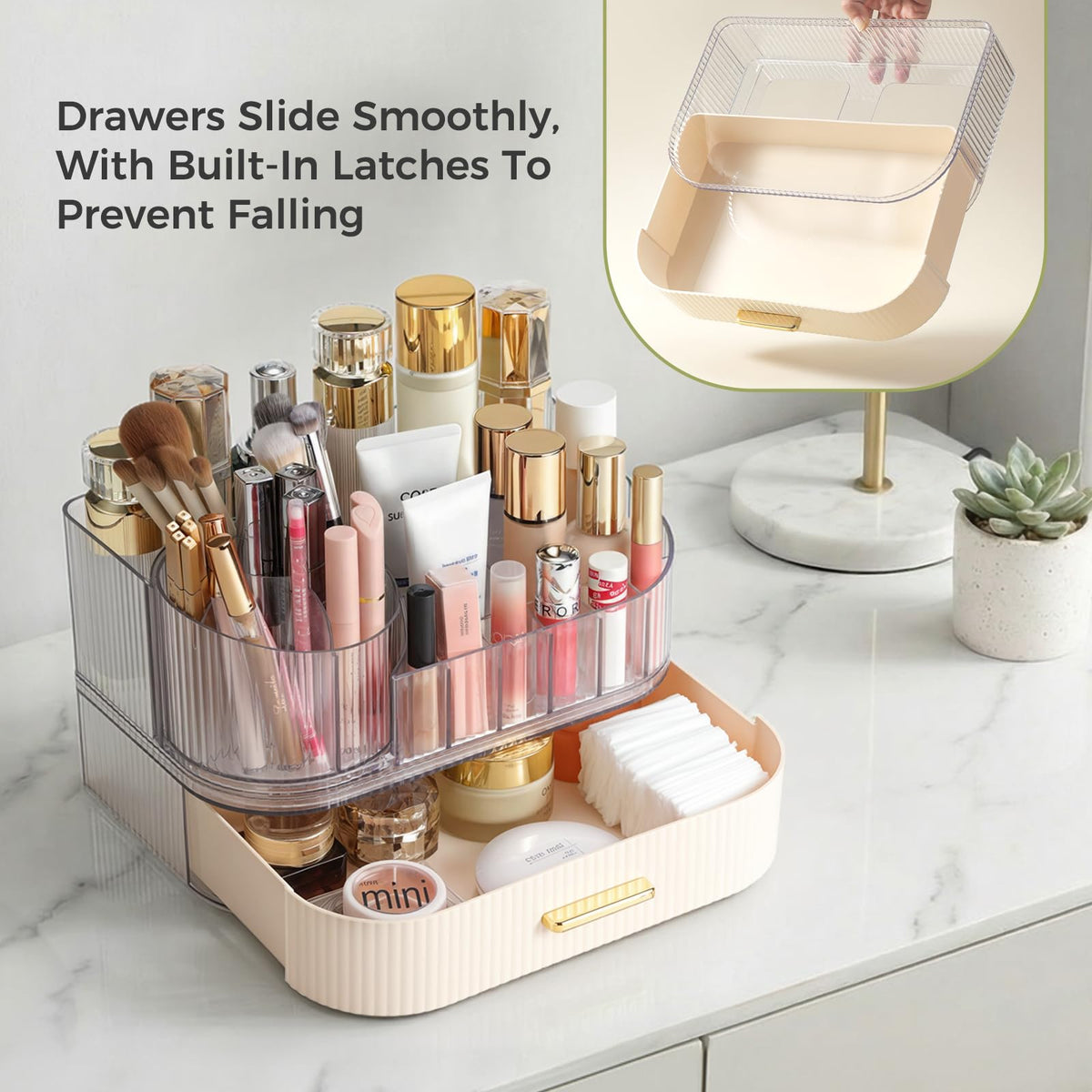Delamu eyeshadow brush storage with dedicated holders for quick selection