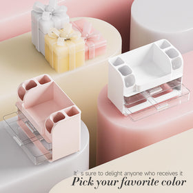 Delamu large makeup organizer perfume and skincare items stay organized and easy to grab