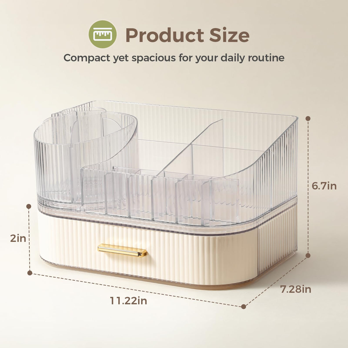Delamu makeup organizer 360-degree rotating brush holder for easy access