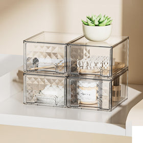 Delamu undersink storage helps tidy bottles and essentials behind doors.