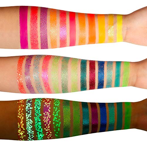DE'LANCI glitter neon shades create bright highlights for parties.
