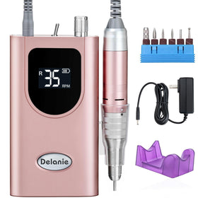 Delanie nail drill rose gold front view for precise shaping.