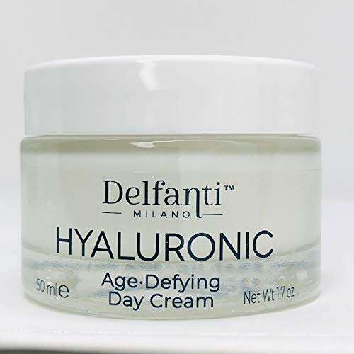 Delfanti-Milano day cream bottle on table highlights premium Italian formulation