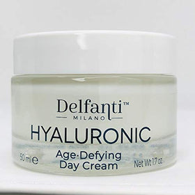 Delfanti-Milano day cream bottle on table highlights premium Italian formulation