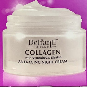 Delfanti-Milano applying night cream to face and neck demonstrates simple nightly ritual