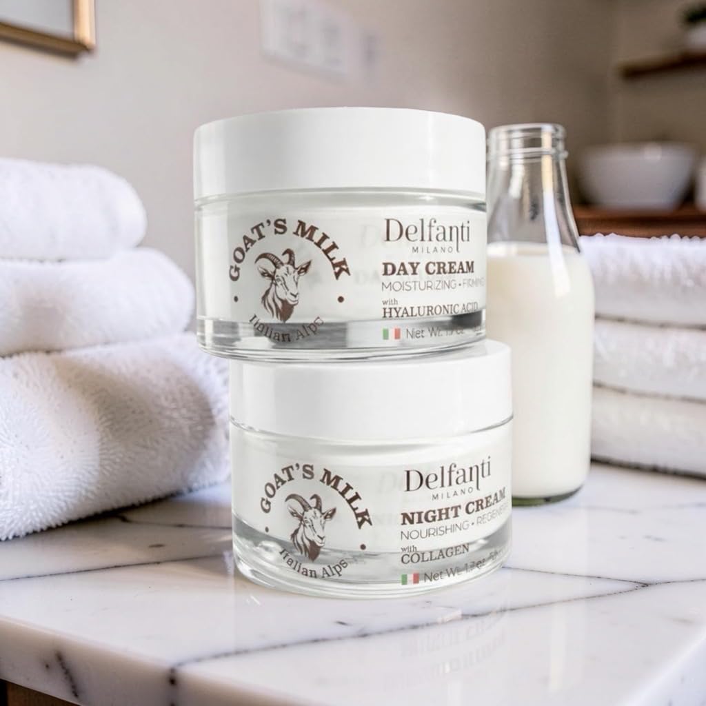 Goats milk with collagen in night cream to support overnight softness.