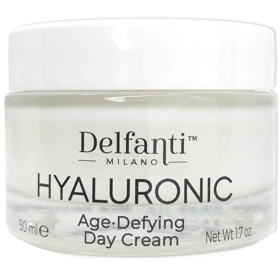 Delfanti-Milano Hyaluronic Age Defying Day Cream jar closeup showing luxurious hydration