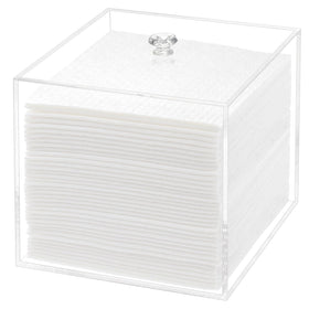DELIPPLY disposable face towel holder with lid keeps towels dust-free and ready.