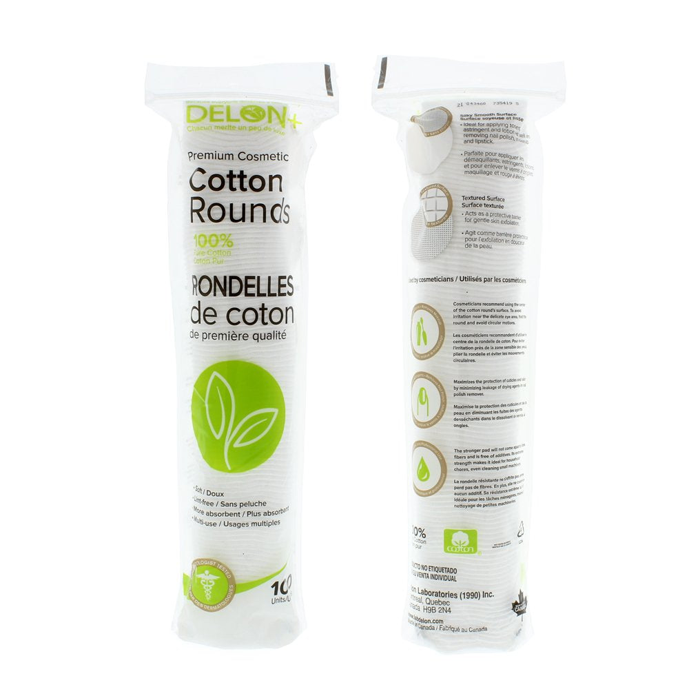 DELON cotton rounds two-piece design enables clean, hygienic application.