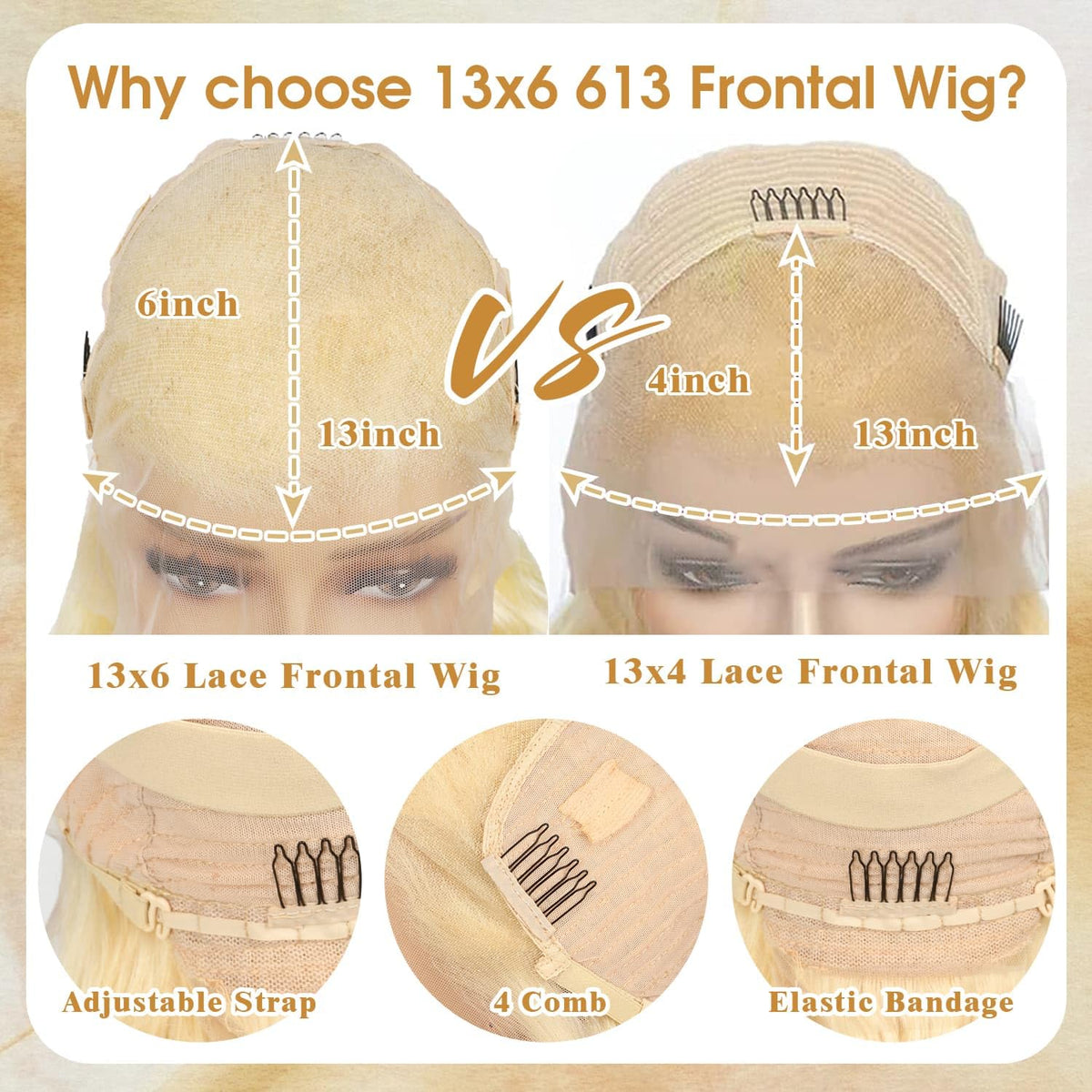 Deloni 613 wig 200% density for full, natural-looking volume