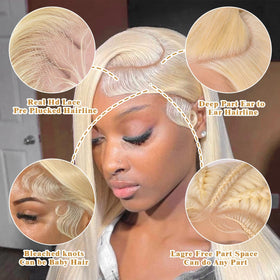Deloni 613 lace front wig 30in showing baby hairs around the hairline