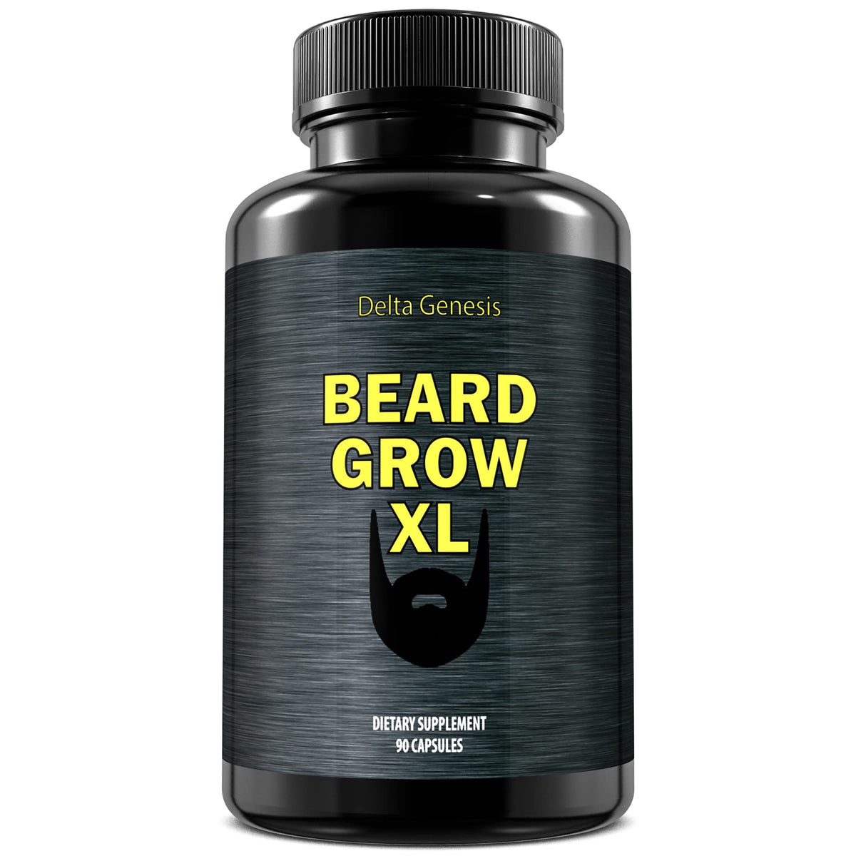 Delta Genesis Beard Grow XL capsules in package highlighting vegan formula for fuller beard
