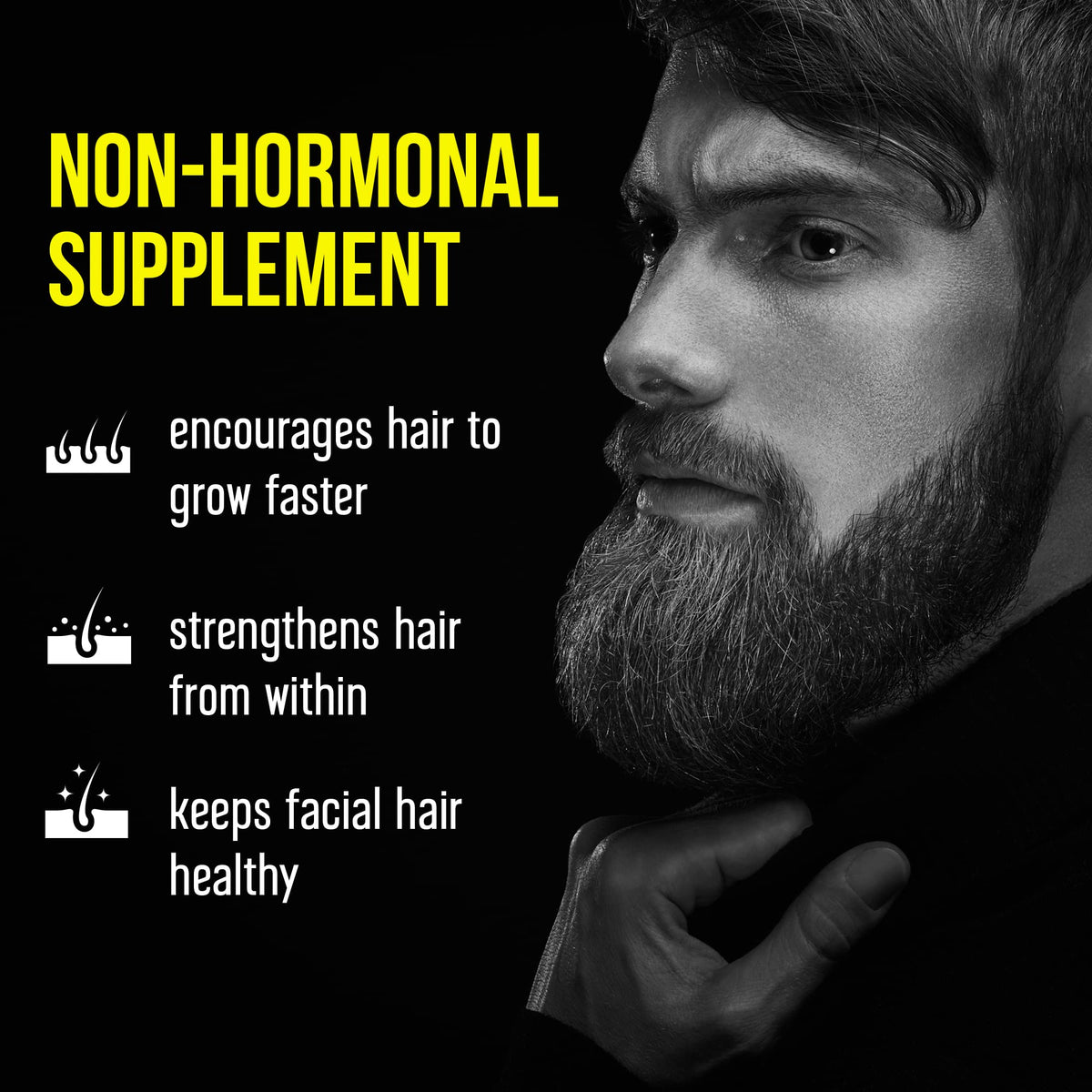 Delta Genesis Beard Grow XL man grooming scene suggesting enhanced beard potential
