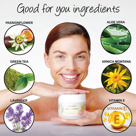Deluvia Miracle Aloe Cream on the body delivering deep hydration.