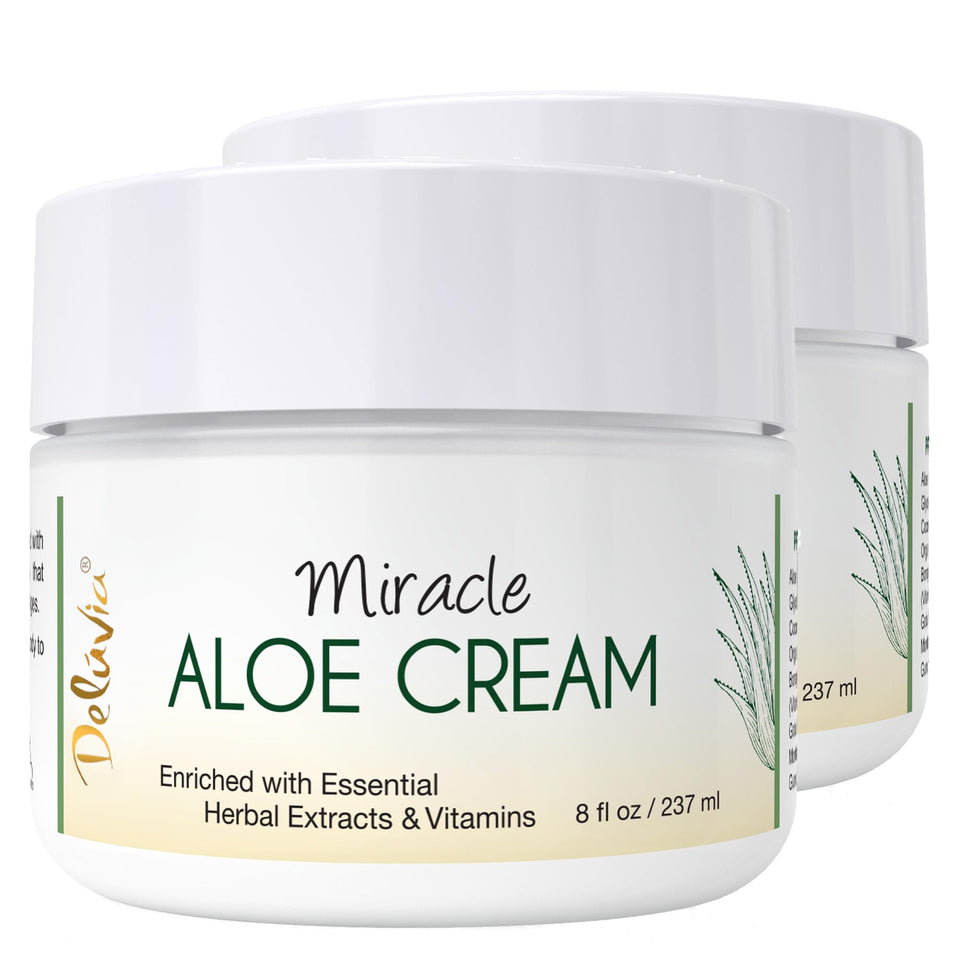 Deluvia Miracle Aloe Cream bottle front for daily hydration.