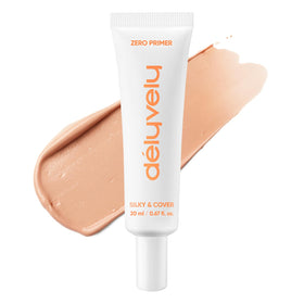 delyvely Zero Primer bottle packshot shows pore-minimizing formula for oily skin
