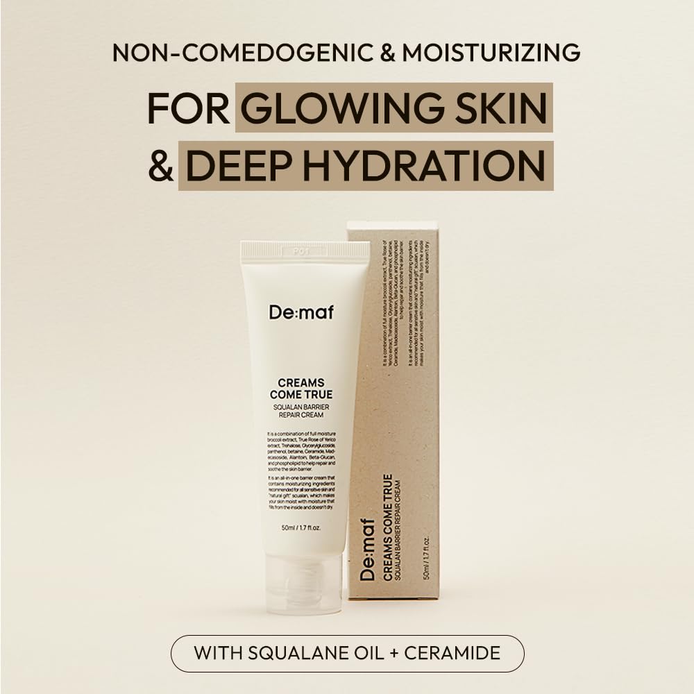 Demaf Creams Come True texture close-up shows light, non-greasy feel
