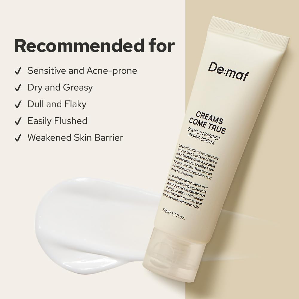 Demaf fragrance-free formula label for sensitive skin
