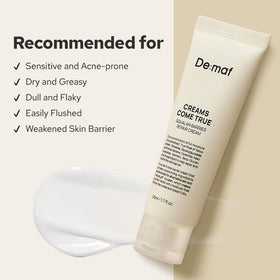 Demaf fragrance-free formula label for sensitive skin