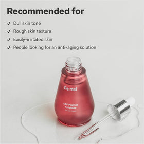 De:maf skin glow after applying EGF ampoule