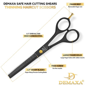 Demaxa thinning shears ergonomic handle for comfortable salon use