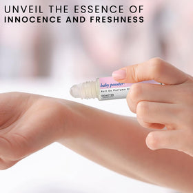 DEMETER Baby Powder Roll-On nostalgia-inspired scent evokes childhood memories.