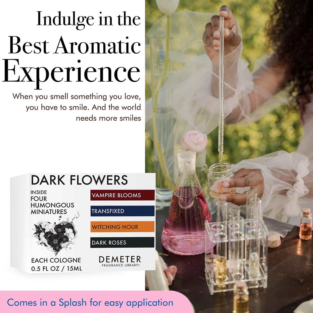 Demeter Transfixed bottle; sophisticated blend for confident, lingering impressions.