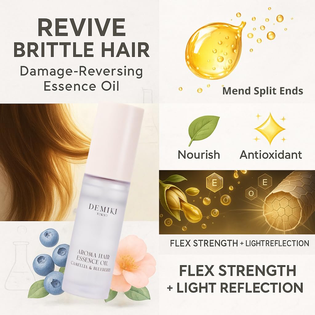 DEMIKI Hair Oil curl hydration defines curls while guarding from heat.