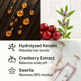 DEMIKI sulfate-free formula bottle highlights gentle daily cleansing for oily hair