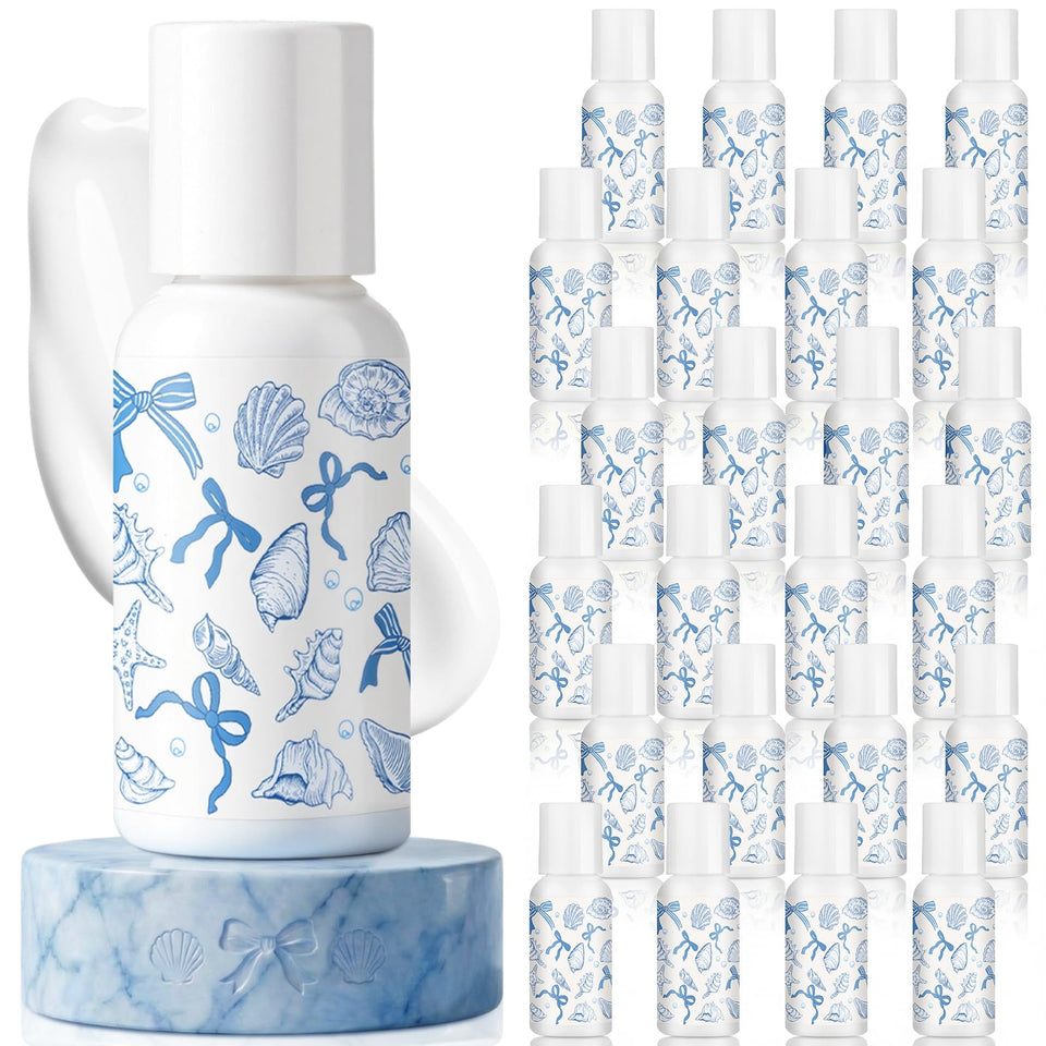 Demissle mini sunscreen with blue bow seashell design for coastal events