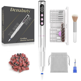 Denabuty cordless electric nail drill in hand for convenient wireless manicure.