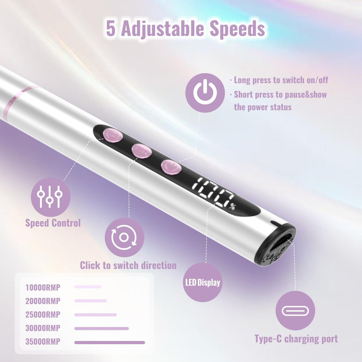 Denabuty ultra-lightweight drill weighing 70g reduces hand fatigue.