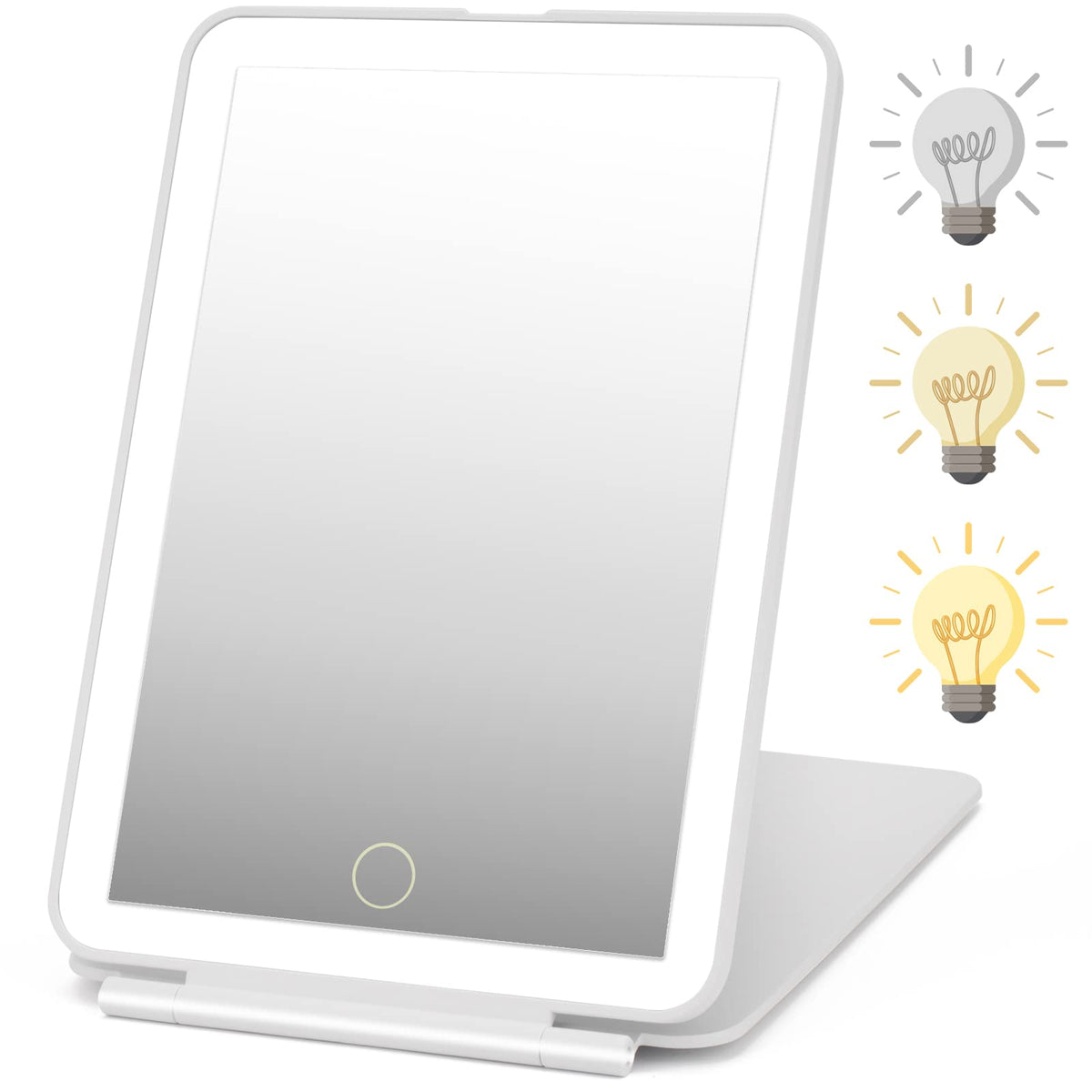 DenCert rechargeable travel mirror with 72 LEDs for precise makeup on the go