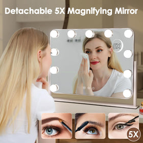 Non-slip base keeps DenCert vanity mirror stable during grooming